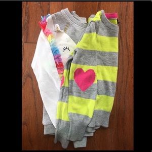 Two toddler girl sweaters 4T unicorn and hearts